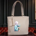 Printed Ladies Tote Bag – Soft Pink - Image 8