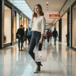 Printed Ladies Tote Bag – Soft Pink - Image 2