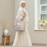 Printed Ladies Tote Bag – Soft Pink - Image 4