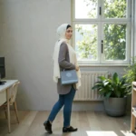 Tweed Crossbody Handbag – Grey - Image 6